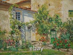Sunny Flowered Garden House. Yvon DIEULAFE (1903-1990). Saint Gilles croix vie