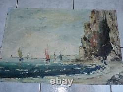 Superb Antique Original Oil Painting Marine by Pierre Arnaud (1912-)