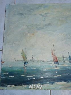 Superb Antique Original Oil Painting Marine by Pierre Arnaud (1912-)