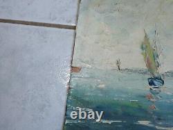 Superb Antique Original Oil Painting Marine by Pierre Arnaud (1912-)