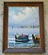 Superb Oil On Canvas Pst Marine Sinners By Moretti Wooden Frame Approx 1975