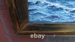 Superb Oil On Wood, Late 19th, Sailing 3 Mats At Sea Signed By Bernasconi