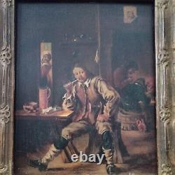 Superb Oil On Wood Scene Of Taverne Original