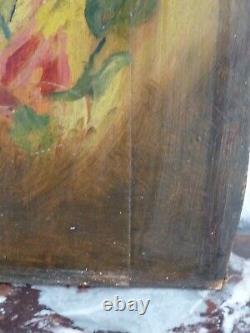 Superb Old Original Oil Painting On Women's Portrait Panel Lozano