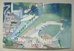 Superb Painting Of Pillot Lake Como Argegno Italy Lago DI Como