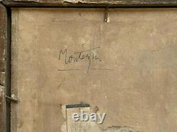 Superb Painting Signed Montezin Post-impressionism Oil On Canvas Fête Au Bois