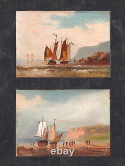 Superb Pair Of Marine Paintings, Signed, Xixth