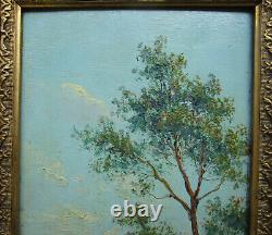 Superb oil on wood Provençal landscape signed Berry framed painting circa 1880