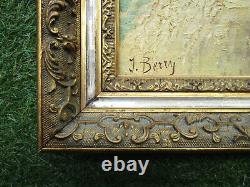 Superb oil on wood Provençal landscape signed Berry framed painting circa 1880