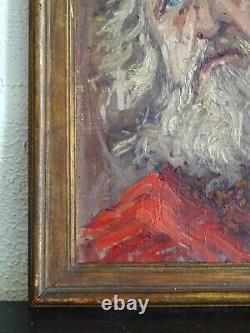 Superbe Peinture 19th-romantism - Old Man Portrait To Bleus-signed Eyes