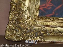 Supere Oil On Canvas Holy Virgin Wood Frame Golden Keys Signed Lafon Nineteenth