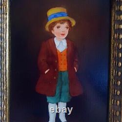 Suzanna KALMAN young girl in a coat oil on wood