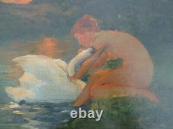 Symbolism Rare Oil Panel Edouard Louis Henry-baudot 1871 1953