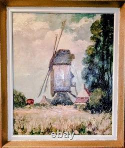 TABLEAU - Old HST Wooden Mill Signed (Ernest Fillemont 1951 - BELGIAN)
