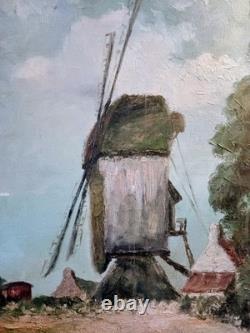TABLEAU - Old HST Wooden Mill Signed (Ernest Fillemont 1951 - BELGIAN)