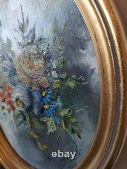 TEIXIDO oil on panel signed, in medallion, gilded wooden frame