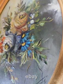 TEIXIDO oil on panel signed, in medallion, gilded wooden frame