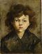 Table 19th On Wood Portrait Girl Leon Comerre