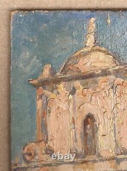 Table Ancient Oil Landscape Architecture Church Bridge Venice Italy Late 19th