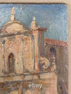 Table Ancient Oil Landscape Architecture Church Bridge Venice Italy Late 19th