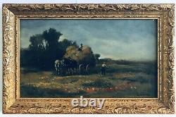 Table Ancient Oil Landscape Country Country Farmer Foin 19th Signed B. Colvier