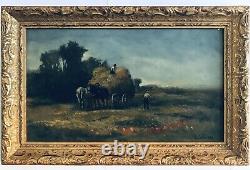 Table Ancient Oil Landscape Country Country Farmer Foin 19th Signed B. Colvier