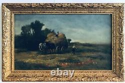 Table Ancient Oil Landscape Country Country Farmer Foin 19th Signed B. Colvier