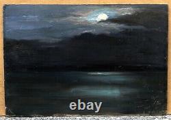 Table Ancient Oil Landscape Sea Twilight Sky Night Moon Josey Pillon 1902