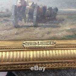 Table / Country Scene Signed Lobbedez Charles (1825-1882) Signed And Dated