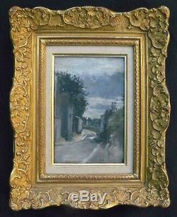 Table Early Twentieth Montmartre Streetscape (cigar On Panel) + Frame