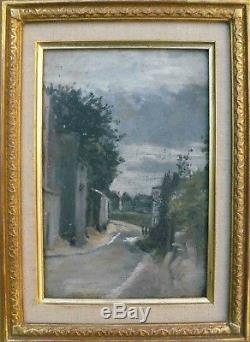 Table Early Twentieth Montmartre Streetscape (cigar On Panel) + Frame