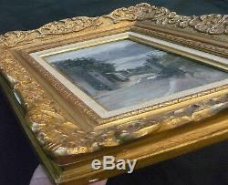 Table Early Twentieth Montmartre Streetscape (cigar On Panel) + Frame