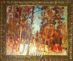 Table Étienne Ritter Oil Painting On Canvas Pst Forest Underwood Alsace
