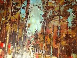 Table Étienne Ritter Oil Painting On Canvas Pst Forest Underwood Alsace