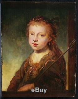 Table Former Dutch School Portrait Girl Woman Netherlands Rembrandt