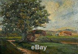 Table Former Oil Landscape Gisy Nobles In Yonne Impressionism 1900