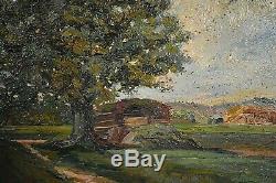 Table Former Oil Landscape Gisy Nobles In Yonne Impressionism 1900