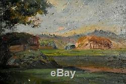 Table Former Oil Landscape Gisy Nobles In Yonne Impressionism 1900