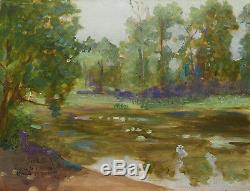 Table French Impressionist School Chaville Landscape Pond Lake Ursine France