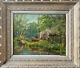 Table Hsp 1917 Signed Romezin Cabin By The Water + Frame