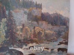 Table Henri Chapatte (1918-1997) Oil On Panel Gorges Du Doubs Signed
