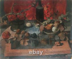 Table Hsp Japonizing Still Life Expressionist Signed Jm Richard 1957