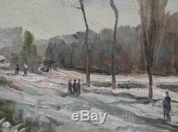 Table Hsp Winter Landscape Signed Eugène Yevgeni Krylov (1926) + Cadre