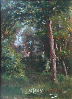 Table Hst/p Landscape Of Undergrowth, Forest XIX Signed Dupont With Frame