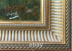 Table Hst/p Landscape Of Undergrowth, Forest XIX Signed Dupont With Frame