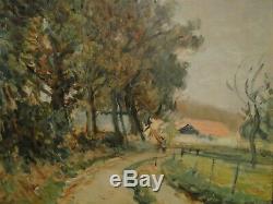 Table L. Bordes 1898/1969-campagne- Landscape Oil On Paper Rouen School