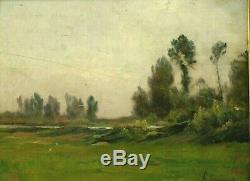 Table Late 19th Armand Auguste Balouzet Landscape With River