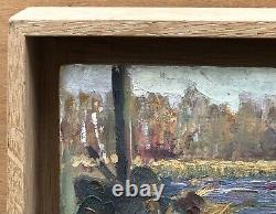 Table Oil Gaston Durel (1879-1954) Landscape Fishermen Characters Frame