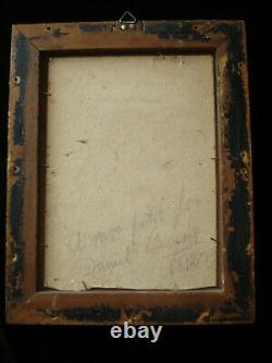 Table Oil On Cardboard Miniature Portrait Child Dress Empire 1812