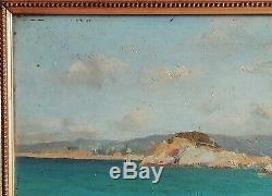 Table Oil On Landscape Marine Fort Off Marseille H Of Cueja Nineteenth